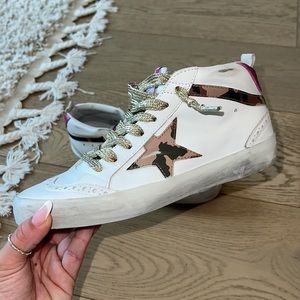 Brand New Golden Goose Midstar Size 36 (RARE) White, Camo & Pink